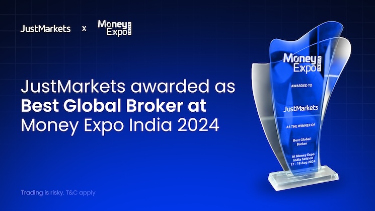 JustMarkets Awarded as Best Global Broker at  Money Expo India 2024