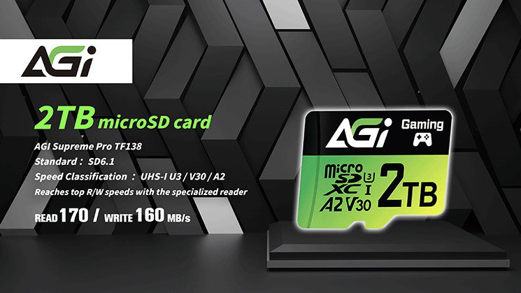 AGI Technology once again spearheads innovation with the global debut of the first-ever 2TB microSD memory card.