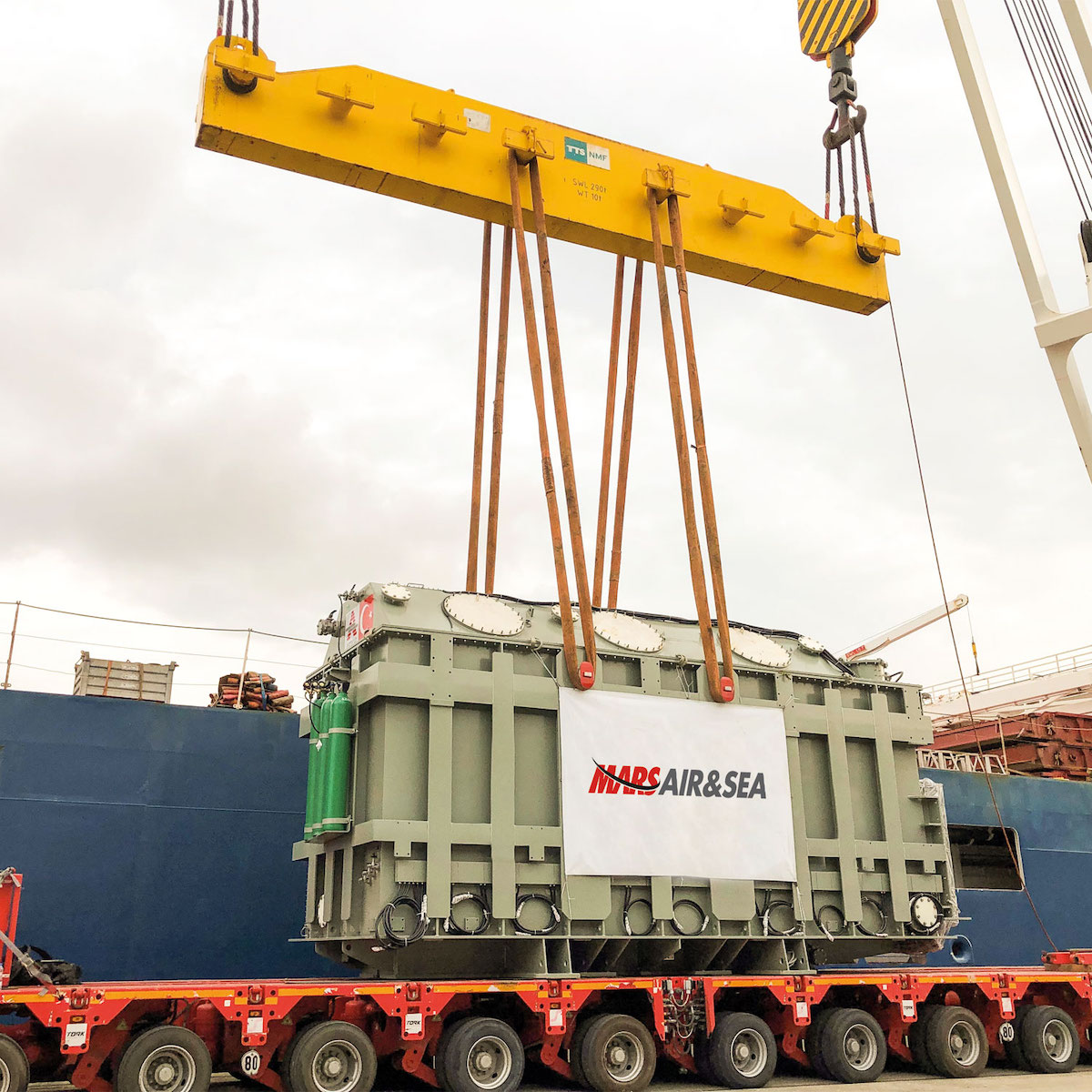 154 tons giant project moved to Europe by road and sea