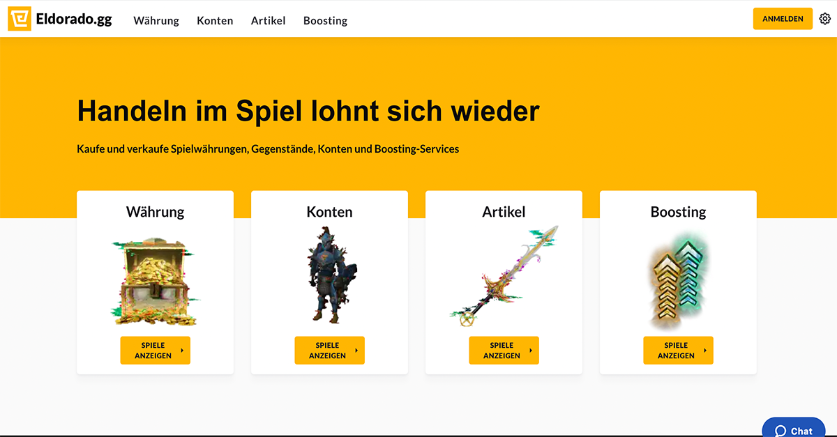 The marketplace for video game currencies, items, and accounts is available in German now