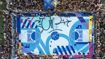 Basketball fans met in a slam dunk show in Izmir